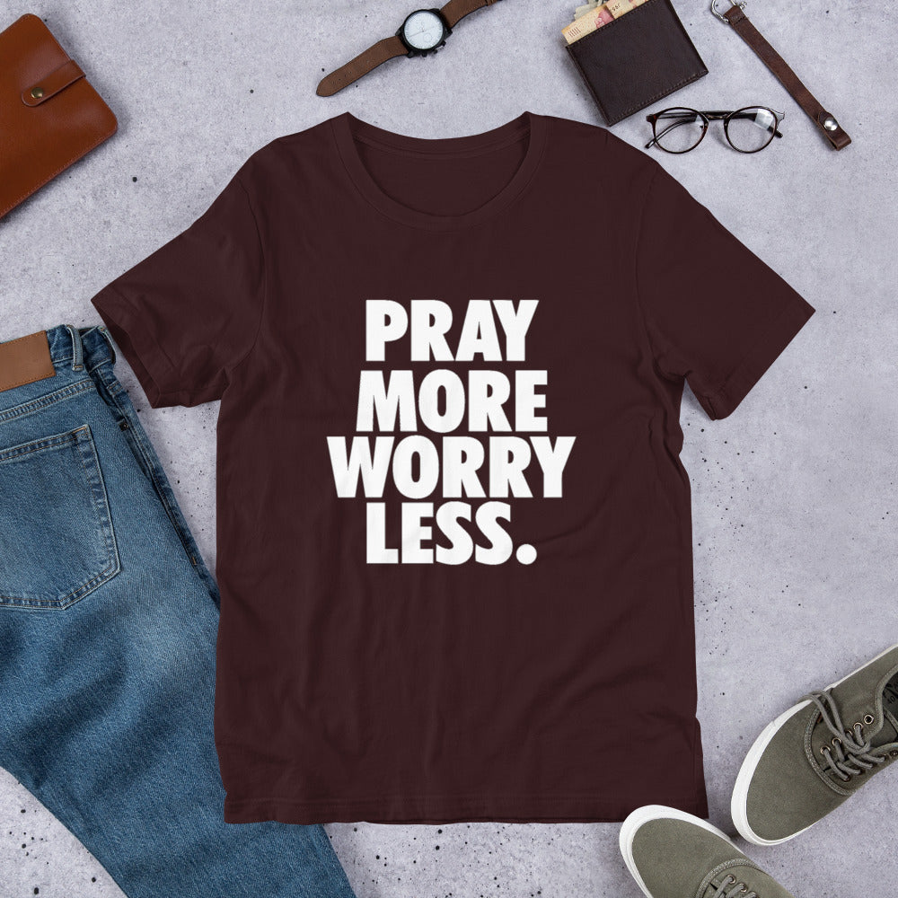 Black T-Shirt Pray More Worry Less